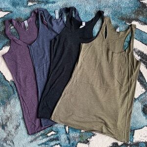 Next Level bundle of 4 racerback tank tops S